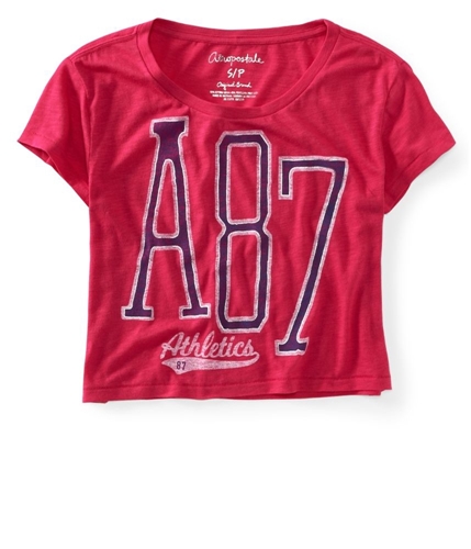 Aeropostale Womens Cropped A87 Athletics Graphic T-Shirt 558 S