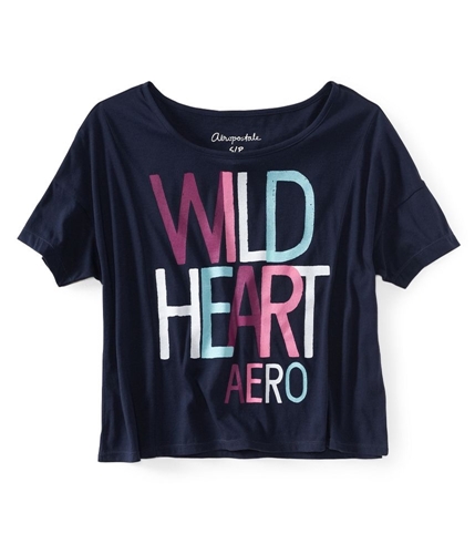 Aeropostale Womens Cropped Wild Hearts Dolman Graphic T-Shirt 404 XS