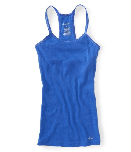 Aeropostale Womens Solid Ribbed Racerback Lace Tank Top 934 XS