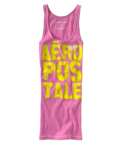 Aeropostale Womens Painted Graphic Lettering Stretch Tank Top lavende S