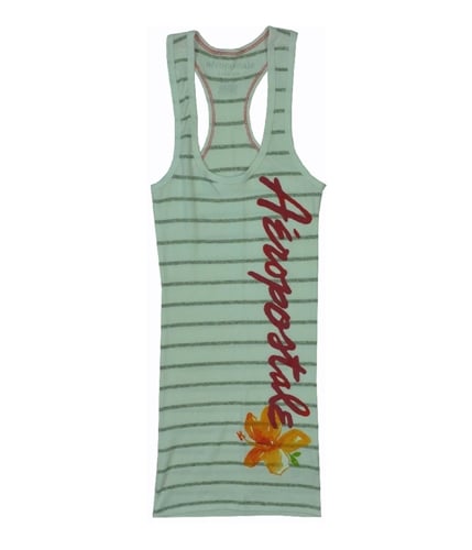 Aeropostale Womens Floral Stripe Fitted Tank Top graylththr XS