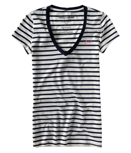 Aeropostale Womens Multi-stripe Graphic T-Shirt navynightblue XS