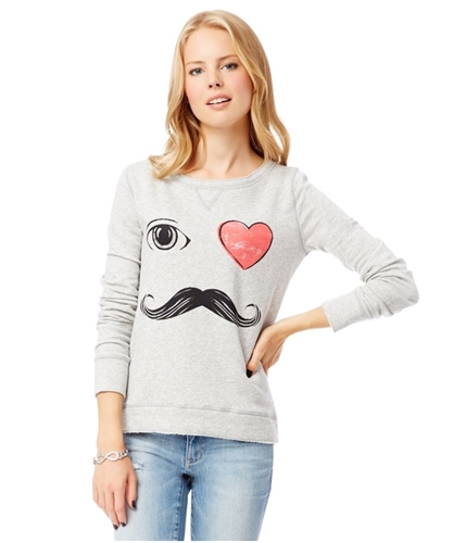 Aeropostale Womens Eye Love Moustaches Sweatshirt 052 M