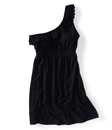 Aeropostale Womens 1 Strap Eyelet Design Summer One Shoulder Dress 001 XS