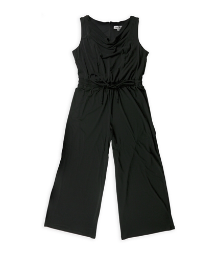 Shelby & Palmer Womens Solid Drawstring Jumpsuit black PXL