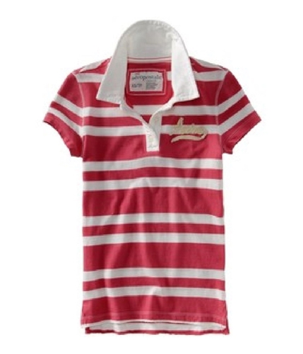 Aeropostale Womens Stripe Polo Shirt applebred M