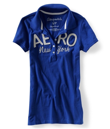 Aeropostale Womens Aero Ny Jersey Polo Shirt 488 XS