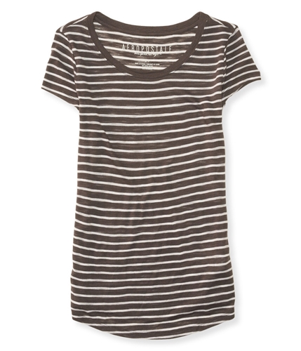 Aeropostale Womens Heathered Striped Basic T-Shirt 026 XS