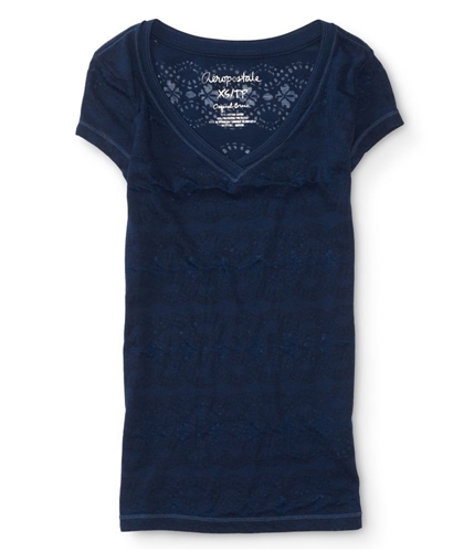 Aeropostale Womens Lace burnout Graphic T-Shirt 413 L
