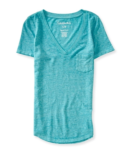 Aeropostale Womens Solid Pocket Embellished T-Shirt 143 XS