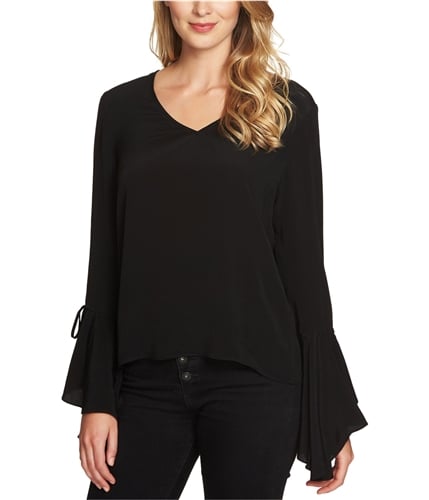 1.STATE Womens Cascade-Sleeve Pullover Blouse richblack S