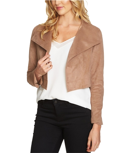 1.STATE Womens Faux Suede Cropped Jacket sugarmaple XS