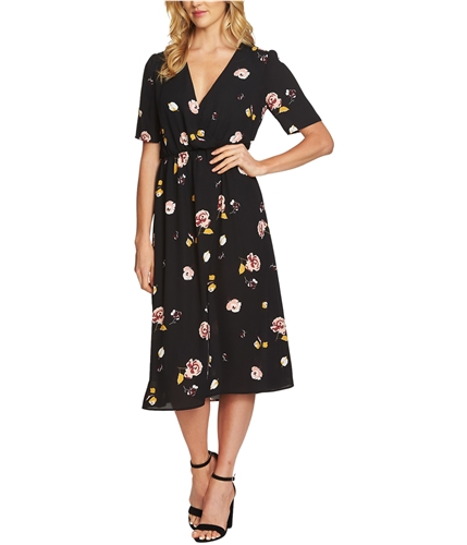 1.STATE Womens Floral A-line Maxi Dress richblack XS