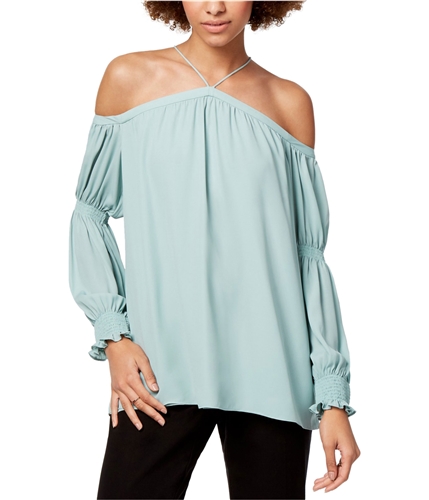 1.STATE Womens Smocked Sleeve Knit Blouse mintleaf XS