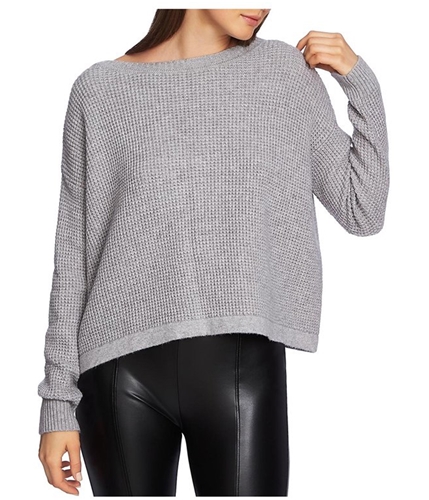 1.STATE Womens Lace-Up Back Pullover Sweater gray M