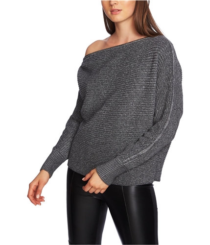 1.STATE Womens Zipper-Trim Pullover Sweater charcoal L