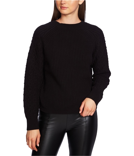 1.STATE Womens Texture Pullover Sweater black XS