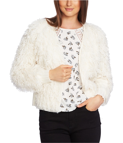 1.STATE Womens Loop Stitch Cardigan Sweater natural XS