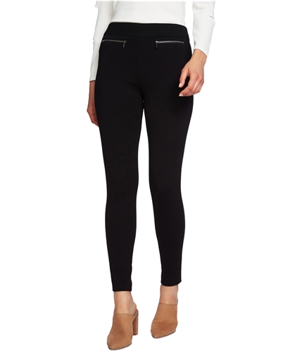1.STATE Womens Zip Faux Pockets Casual Leggings black S/26
