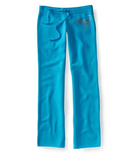 Aeropostale Womens Glitter Print Classic Casual Sweatpants turquoi XS/32
