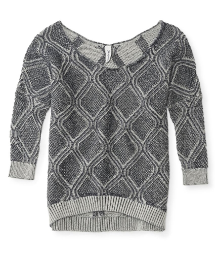 Aeropostale Womens Brindled Diamond Knit Sweater 404 XS