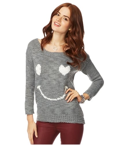 Aeropostale Womens Loose Heart Smile Knit Sweater 053 S
