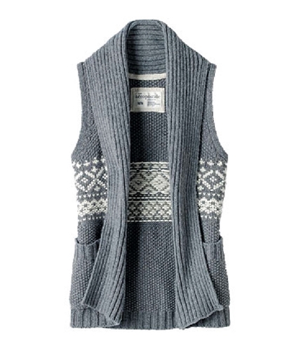 Aeropostale Womens Sleeveless Knit Cardigan Sweater mediumgray L