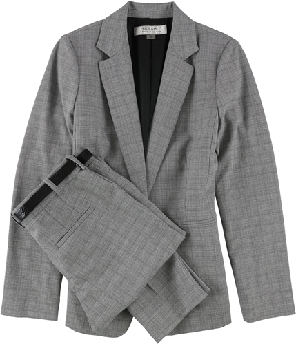 Tahari Womens Convertible Collar Pant Suit charcoal 2x27