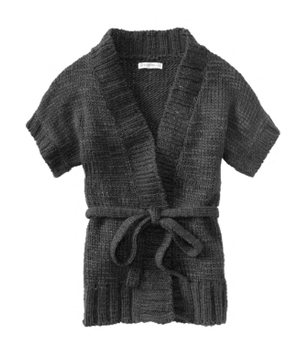 Aeropostale Womens Colared Knit Cardigan Sweater charcoalgray XS