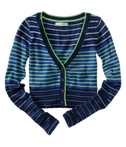 Aeropostale Womens Multicolor Cardigan Sweater navynigreen XS