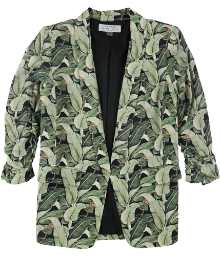 Tahari Womens Floral Two Button Blazer Jacket medgreen 6P
