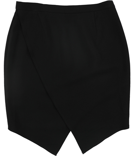 Tahari Womens Faux Wrap Asymmetrical Skirt black 14P