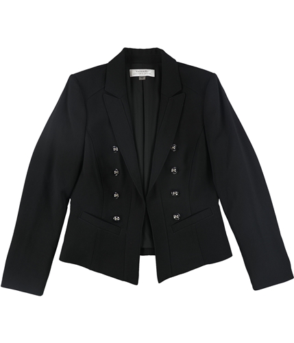 Tahari Womens Dome Button Blazer Jacket black 6