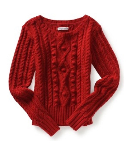 Aeropostale Womens Pull Over Ted Knit Sweater redcla XS