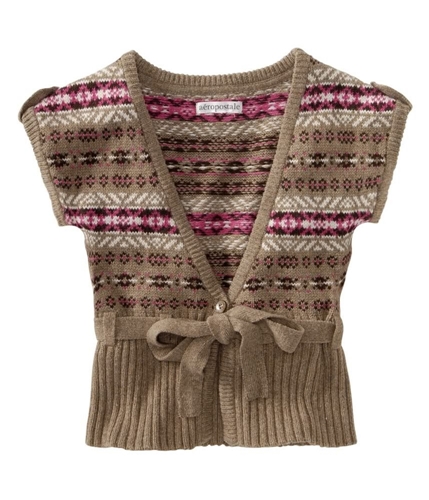 Aeropostale Womens Knit Cardigan Sweater brownl XS