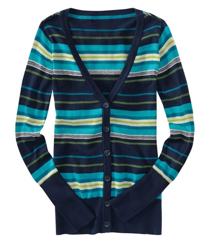 Aeropostale Womens Button Up Knit Cardigan Sweater navynightblue XS