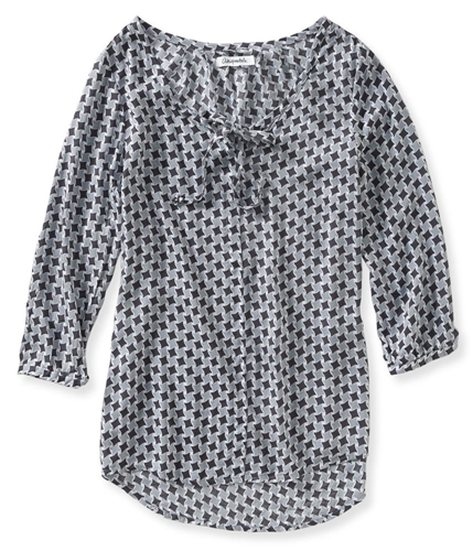 Aeropostale Womens Abstract Houndstooth Tunic Blouse 469 XS