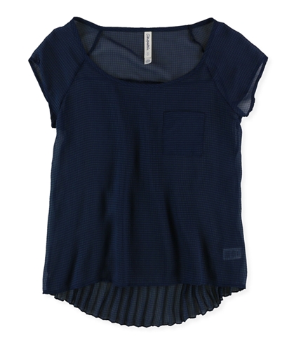 Aeropostale Womens Sheer Chiffon Pleated Tunic Blouse 404 XS