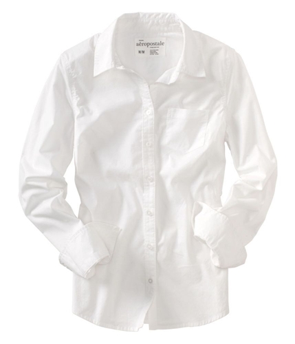 Aeropostale Womens Embroidered A87 Button Up Shirt bleachwhite XS