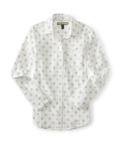 Aeropostale Womens Dot Print Button Up Shirt 047 XS
