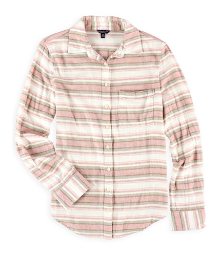 Aeropostale Womens Striped Flannel Button Up Shirt 019 XS
