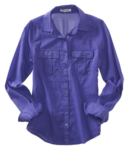 Aeropostale Womens Sheer Button Up Shirt 547 M
