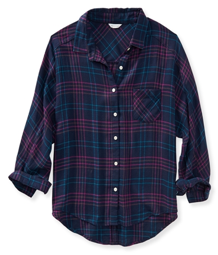Aeropostale Womens Soft Flannel Button Up Shirt 404 XS