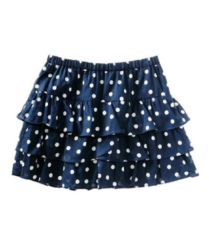 Aeropostale Womens Ruffled Polka Dot Mini Skirt blues XS