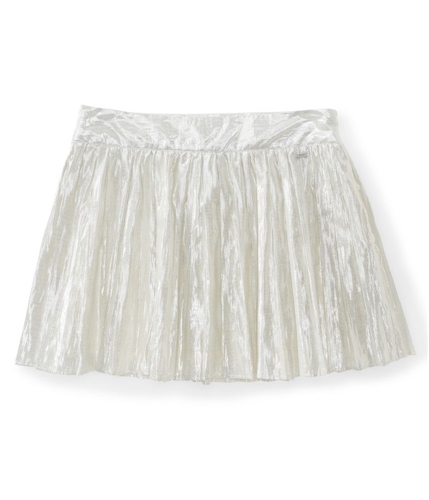 Aeropostale Womens Cotton Metallic Side-zip Pleated Skirt 044 3/4