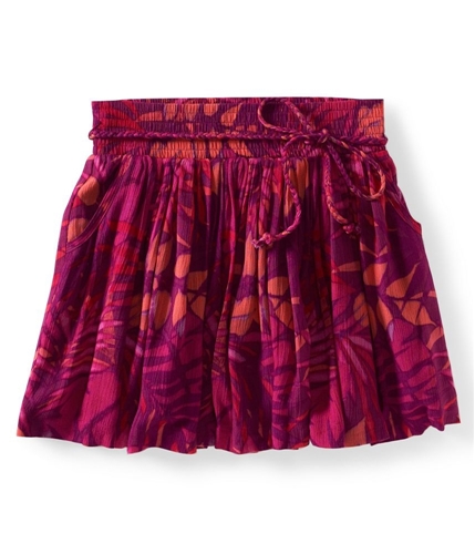 Aeropostale Womens Belted Fern Print Woven Mini Skirt 689 XS