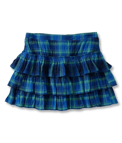 Aeropostale Womens Plaid Tiered Mini Skirt navyniblue XL
