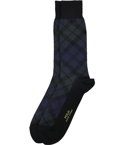 Ralph Lauren Mens Plaid Dress Socks black 10-13