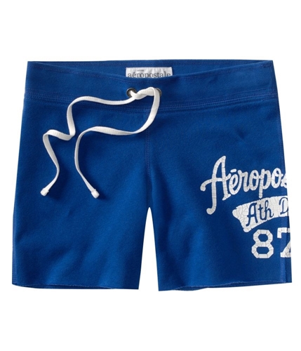 Aeropostale Womens Aero #87 Mid Length Athletic Sweat Shorts bluevi XS