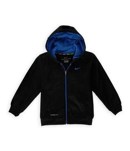 Nike Boys Therma Fit Logo Hoodie Sweatshirt blkpblu 4
